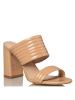 Mairiboo for Envie Γυναικεία Πέδιλα από Λουστρίνι με Χοντρό Ψηλό Τακούνι σε Μπεζ Χρώμα