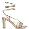 Envie Shoes Γυναικεία Πέδιλα με Χοντρό Ψηλό Τακούνι σε Χρυσό Χρώμα