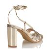 Envie Shoes Γυναικεία Πέδιλα με Χοντρό Ψηλό Τακούνι σε Χρυσό Χρώμα